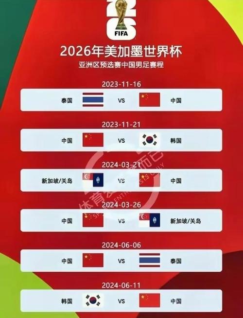 世预赛中国队赛程2021赛程表